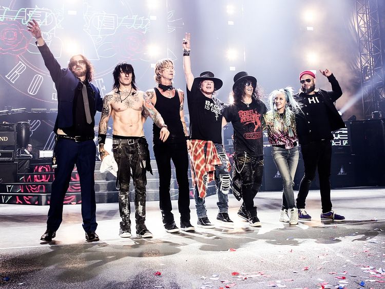 alt="Guns N’ Roses, the iconic rock legends, are set to perform at Abu Dhabi’s Etihad Arena next year"