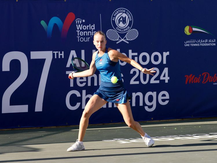 alt="Polina Kudermetova is set to face Alexandra Eala in the semifinals at Al Habtoor"