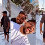 alt="Sreesanth's Joyful Reunion with Sanju Samson in Dubai"