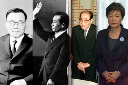 alt="tumultuous history of South Korean presidents"