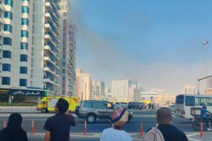 alt="Fire in Dubai Residential Tower Near Mall of the Emirates Contained"