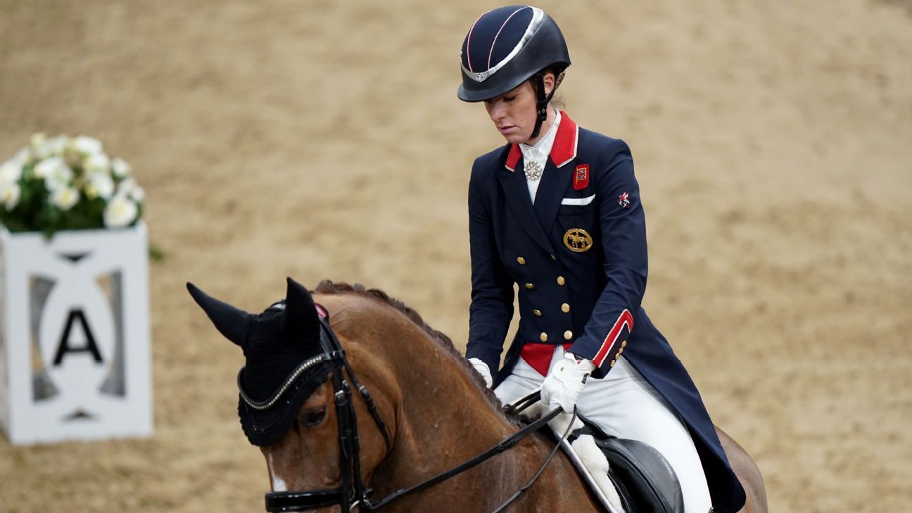 alt="Olympic star Charlotte Dujardin has received a one-year ban due to incident involving horse whipping"