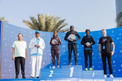 alt="Ethiopian Regasa and Kenyan Amanang’ole Shine at Abu Dhabi Marathon"