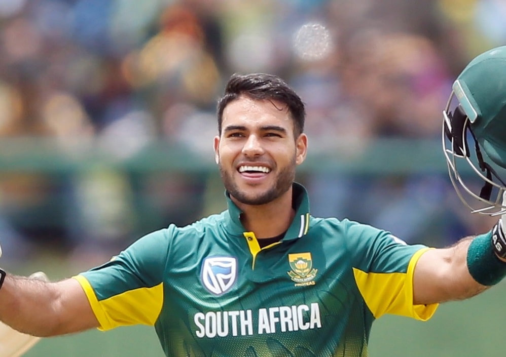 alt="Reeza Hendricks scores his first T20I century"