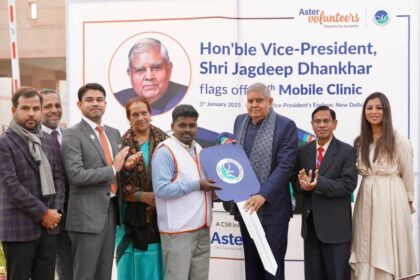 alt="Indian Vice President Launches Aster Volunteers Mobile Clinic to Provide Free Medical Care"