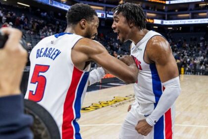 alt="Pistons Celebrate Win Despite Losing Ivey"