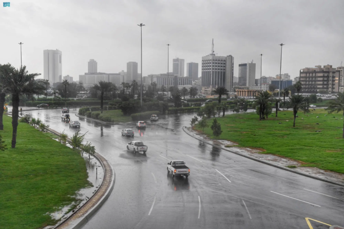 alt="This week, rainy weather is expected to cover much of Saudi Arabia, resulting in cooler temperatures and widespread showers"