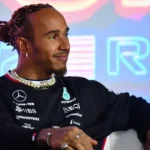 alt="Lewis Hamilton Hits the Track as Ferrari Driver, Wows Fans"