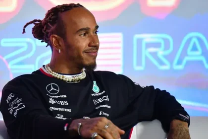 alt="Lewis Hamilton Hits the Track as Ferrari Driver, Wows Fans"