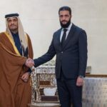 alt="Qatari Emir Makes Historic Visit to Syria, Welcomed by Interim Leader Sharaa"