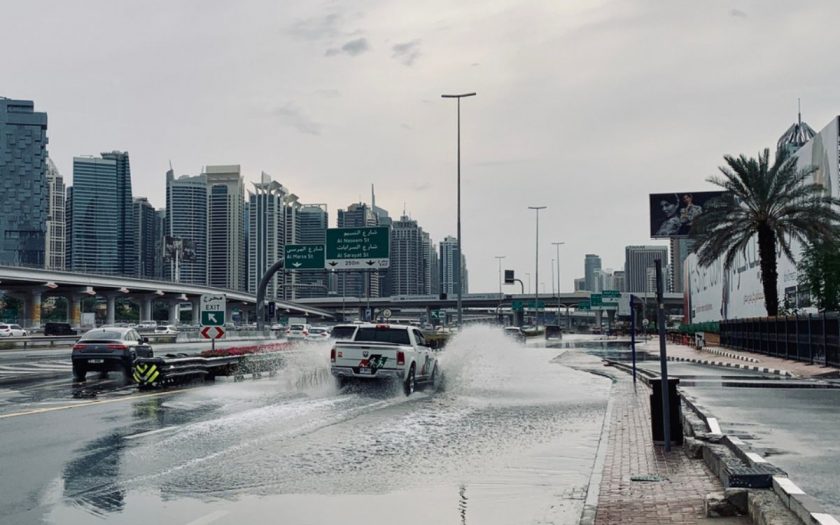 alt="Rainfall in Sharjah and Ras Al Khaimah"