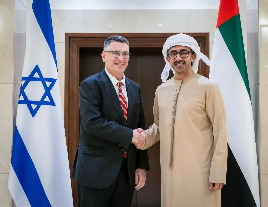 alt="Abdullah bin Zayed receives Foreign Minister of Israel for diplomatic talks"