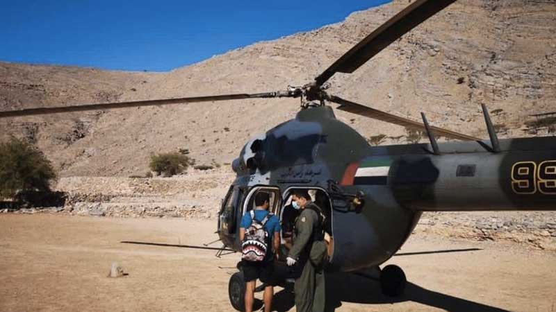 alt="Injured Climber Rescued from Ras Al Khaimah Mountain"