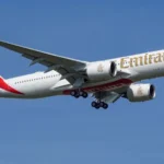 alt="Emirates' A350 Makes a Grand Entrance: First Flight Touches Down in Edinburgh"