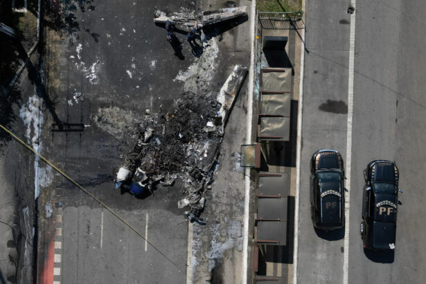 alt="Tragedy in Brazil: Plane Crashes Into Bus on Sao Paulo Street, Killing Two"