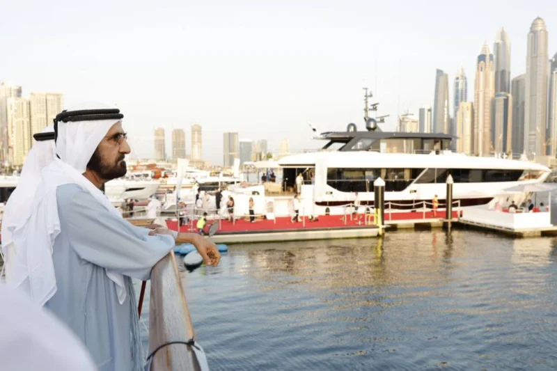 alt="Sheikh Mohammed Visits Dubai International Boat Show 2025"