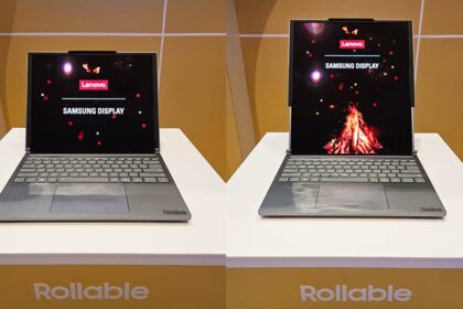 alt="Lenovo Announces World's First Rollable Screen Laptop"