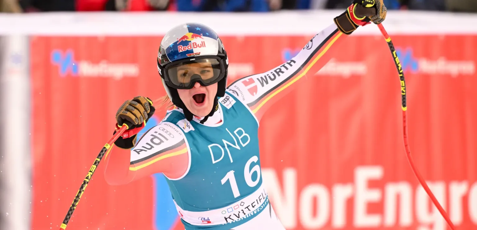 alt="Emma Aicher Wins First World Cup as She Takes Thrilling Victory in Sprint Finish"