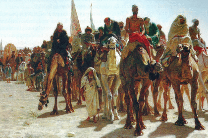 alt="Pilgrims Travel on Horseback from Europe to Saudi Arabia for Hajj"