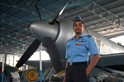 alt="India's First Woman Rafale Pilot Targets Space"