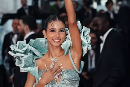 alt="DIY Diva: Nancy Taygi Stuns Cannes in Gown Made From Delhi Market Finds"