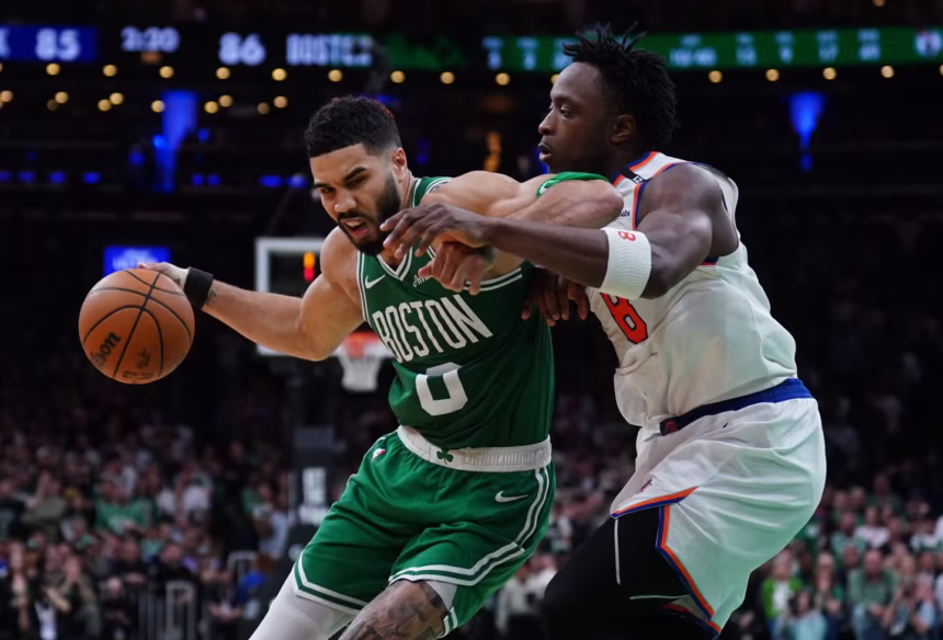 alt="Celtics Collapse: Boston Allows Two 20-Point Leads to Evaporate vs. Knicks"