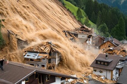 alt="Swiss Glacier Collapse Buried Village, Raises Flood Concerns"