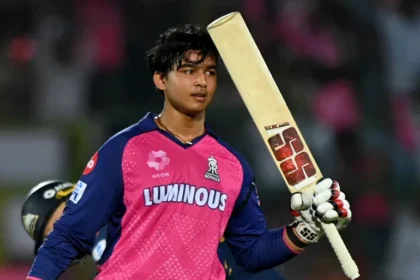 alt="Cricket's Next Superstar? 14-year-old Vaibhav Suryavanshi stuns with 90-ball 190"