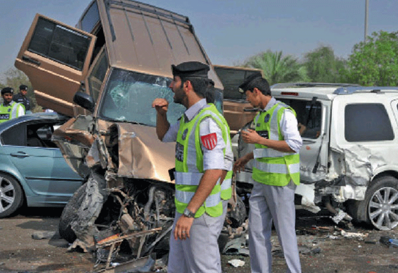 alt="UAE Driver's Call Gone Wrong Leading to Multiple Accidents"