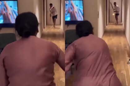 lt="Mum Clean-Bowls Shreyas Iyer in a Viral Indoor Cricket Stunner"