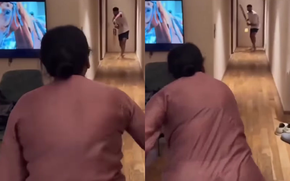 lt="Mum Clean-Bowls Shreyas Iyer in a Viral Indoor Cricket Stunner"
