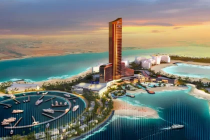 alt="By 2030, Bvlgari's Golden Island Oasis will make its debut in Abu Dhabi"