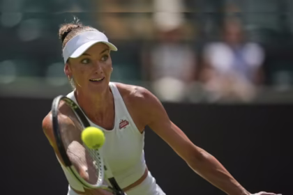 alt="At Wimbledon 2025, Carson Branstine Draws Attention and Serves Aces"