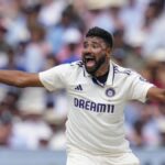 alt="Due to his Duckett send-off gesture, Siraj was fined 15% of the match fee"