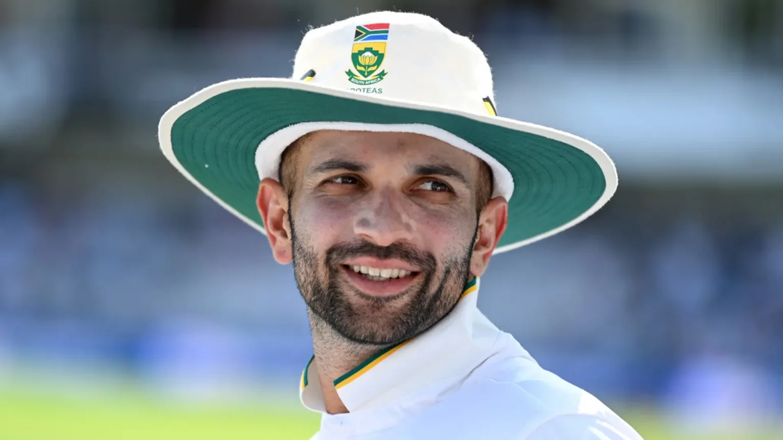 alt="Following South Africa's decisive test victory, Keshav Maharaj praises rising stars"