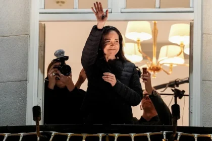 alt="nobel-laureate-machado-makes-first-public-appearance-in-11-months"